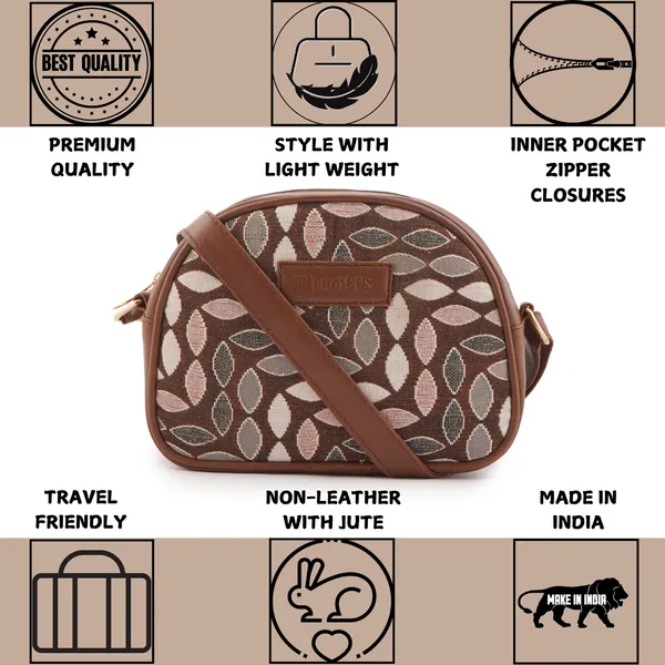 Leaf_Print_Leatherette_Jute_Sling_Bag_For_Women