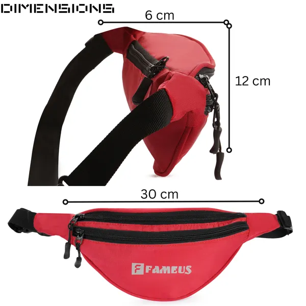 Red_Polyester_Waist_Pouch_For_Men_&_Women