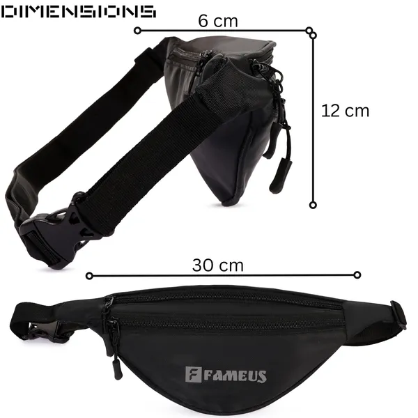 Black_Polyester_Waist_Pouch_For_Men_&_Women