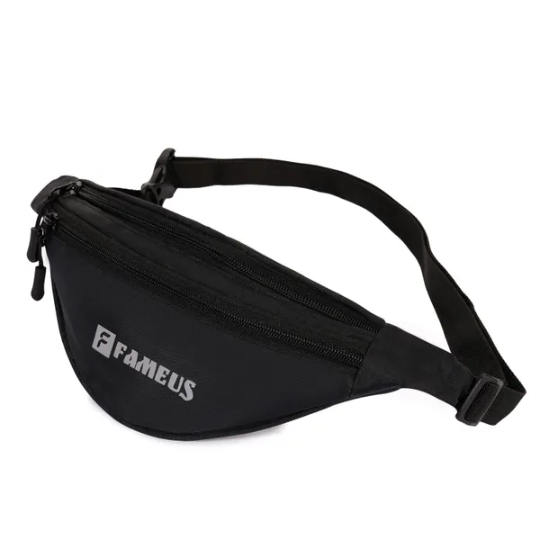Black_Polyester_Waist_Pouch_For_Men_&_Women