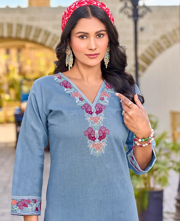 Blue_Floral_Embroidered_Straight_Kurta_Pant_Set
