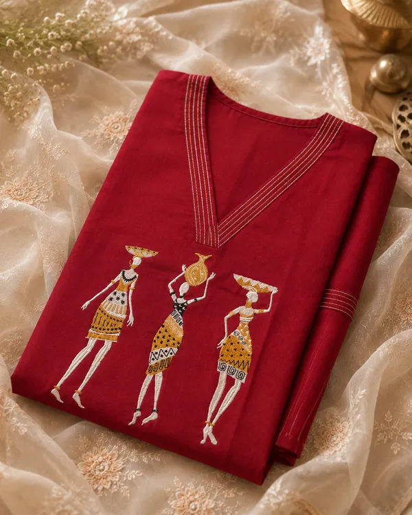 Maroon_Daboo_Cotton_Straight_Kurta_with_Palazzo_Pant_&_Printed_Dupatta_Set