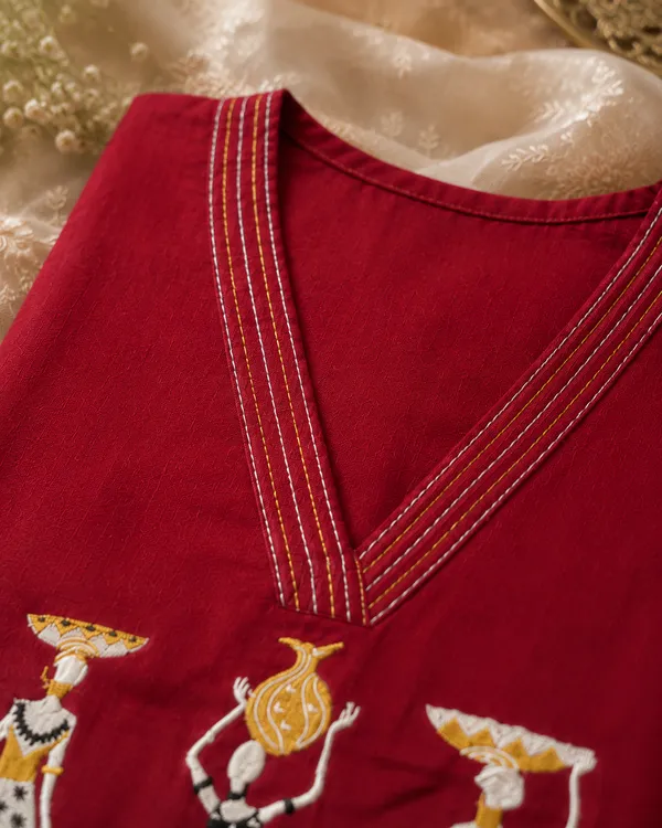 Maroon_Daboo_Cotton_Straight_Kurta_with_Palazzo_Pant_&_Printed_Dupatta_Set