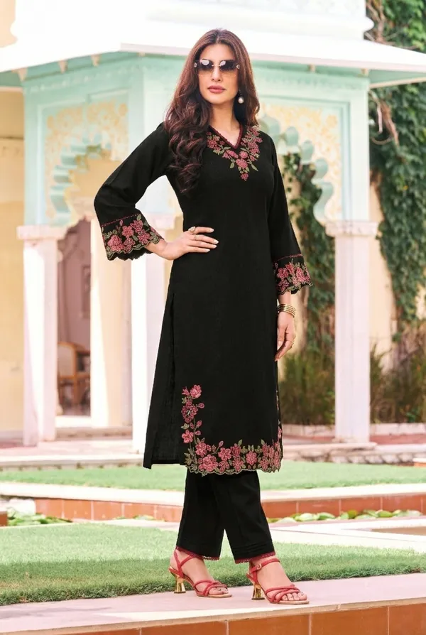 Women's_Black_Embroidered_Premium_Cotton_Linen_Kurta_with_Pant_Set
