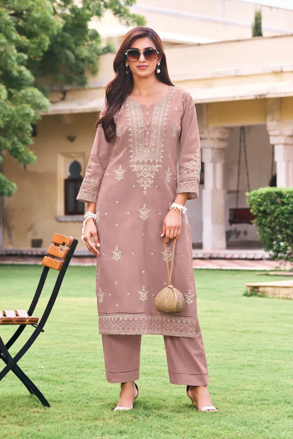 Women's_Onion_Pink_/_Dusty_Rose_Embroidered_Premium_Cotton_Linen_Kurta_with_Pant