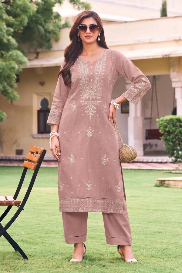 Women's_Onion_Pink_/_Dusty_Rose_Embroidered_Premium_Cotton_Linen_Kurta_with_Pant