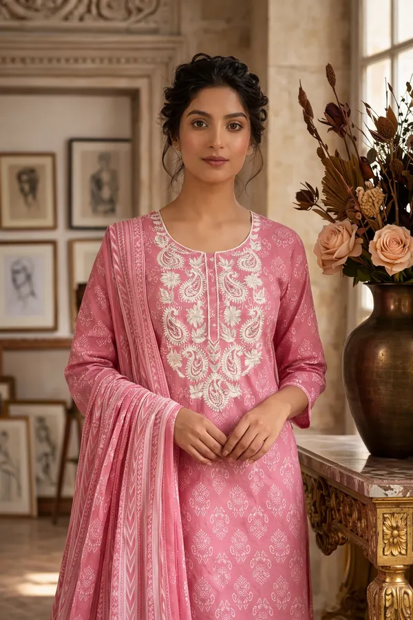 Rose_Pink_Printed_Cotton_Kurta_Set_with_Dupatta