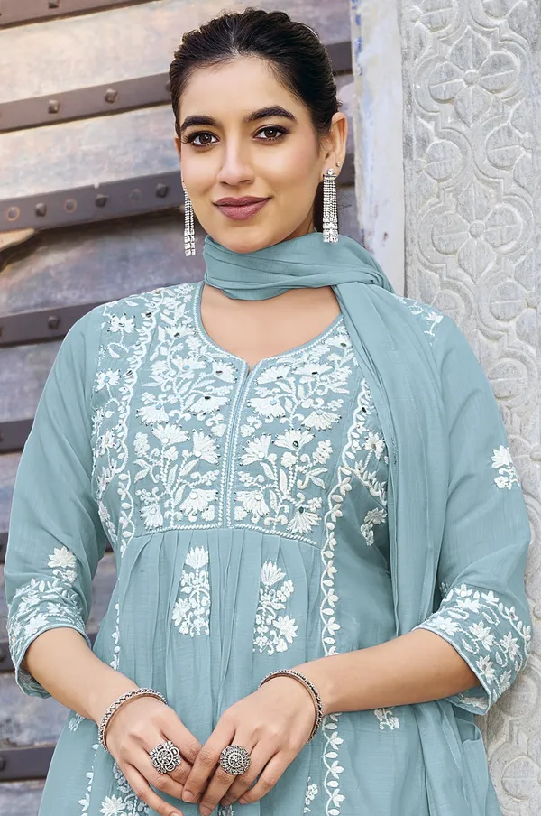 Sky_Blue_Chikankari-Inspired_Anarkali_Set_with_White_Floral_Threadwork