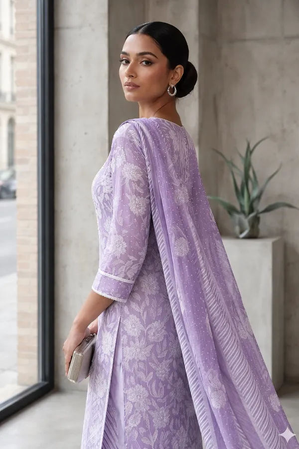 Women_Lavender_Floral_Printed_Cotton_Suit_Set_|_Designer_Kurta_with_Zig-Zag_Trousers_&_Printed_Dupatta