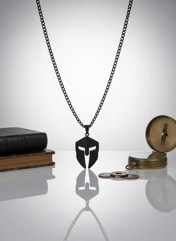 Premium_Spartan_Locket_For_Men_Glossy_Black_Finish_With_6-Month_Anti-Fading_Warranty