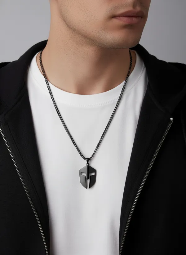 Premium_Spartan_Locket_For_Men_Glossy_Black_Finish_With_6-Month_Anti-Fading_Warranty