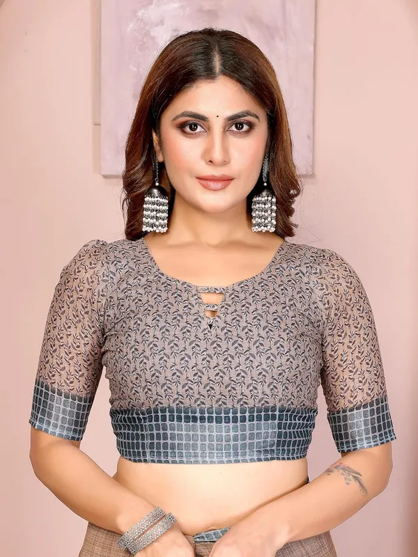 Women's_Linen_Cotton_Saree_for_Women_|_Floral_&_Leaf_Print_|_Soft_&_Breathable_Fabric_|_For_Traditional,_Festive_&_Wedding_|_5.5m_Saree_+_0.8m_Blouse_Piece_(Beige_with_Blue)
