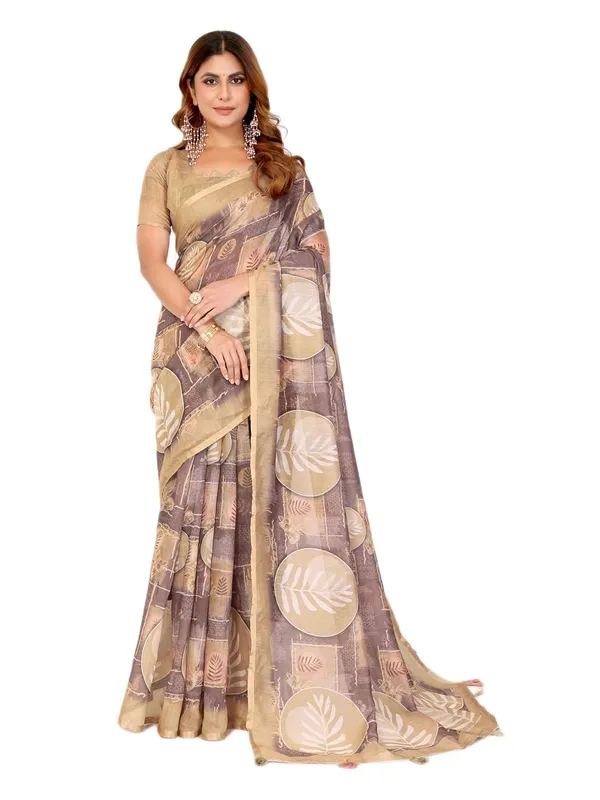 Women's_Elegant_Chanderi_Saree_with_Digital_Prints_|_Floral,_Leaf,_Geometric_&_Ethnic_Designs_|_Traditional,_Festive_&_Wedding_|_5.5m_Saree_+_0.8m_Blouse_(Cream_with_Beige)