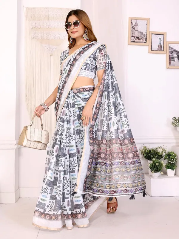 Women's_Elegant_Chanderi_Saree_with_Digital_Prints_|_Floral,_Leaf,_Geometric_&_Ethnic_Designs_|_Traditional,_Festive_&_Wedding_|_5.5m_Saree_+_0.8m_Blouse_(White_Base_with_Multi-color)