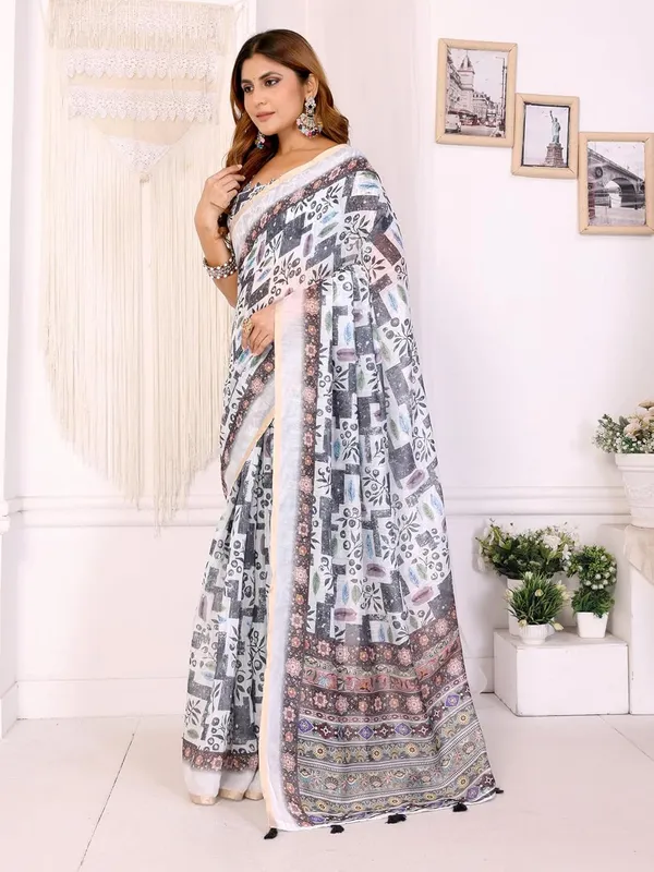Women's_Elegant_Chanderi_Saree_with_Digital_Prints_|_Floral,_Leaf,_Geometric_&_Ethnic_Designs_|_Traditional,_Festive_&_Wedding_|_5.5m_Saree_+_0.8m_Blouse_(White_Base_with_Multi-color)