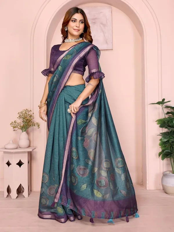 Women's_Chanderi_Silk_Saree_with_Digital_Printed_for_Women_|_For_Traditional,_Festive_&_Wedding_|_5.5m_Saree_+_0.8m_Blouse_(Teal_Blue_&_Purple)