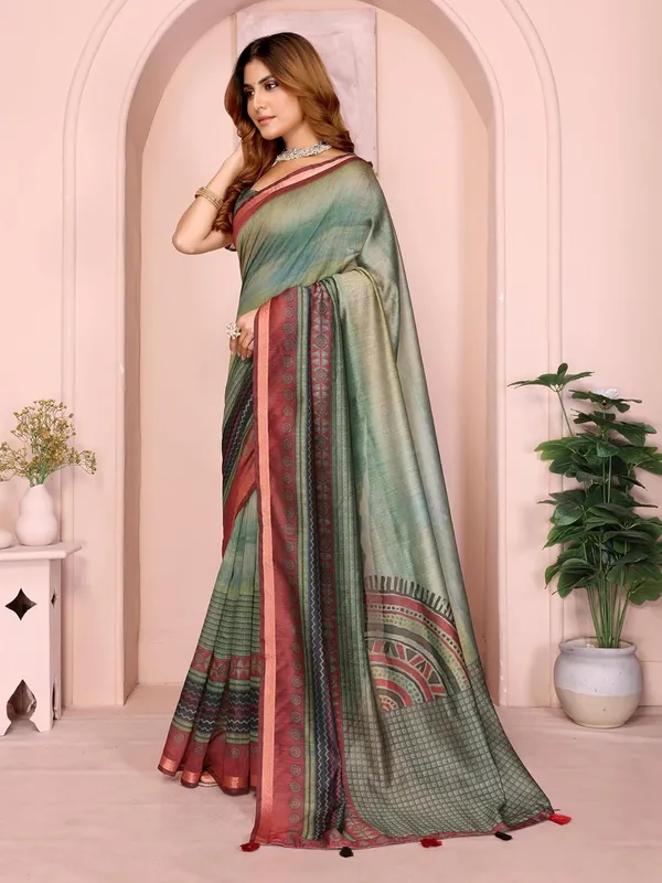 Women's_Chanderi_Silk_Saree_with_Digital_Printed_for_Women_|_For_Traditional,_Festive_&_Wedding_|_5.5m_Saree_+_0.8m_Blouse_(Green_&_Maroon)
