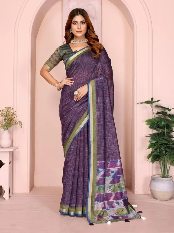 Women's_Chanderi_Silk_Saree_with_Digital_Printed_for_Women_|_For_Traditional,_Festive_&_Wedding_|_5.5m_Saree_+_0.8m_Blouse_(Purple_&_Green)