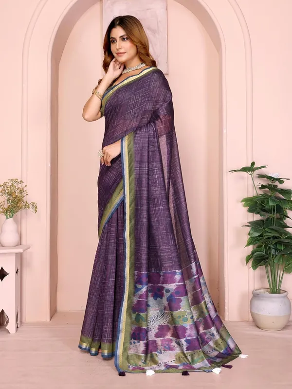 Women's_Chanderi_Silk_Saree_with_Digital_Printed_for_Women_|_For_Traditional,_Festive_&_Wedding_|_5.5m_Saree_+_0.8m_Blouse_(Purple_&_Green)
