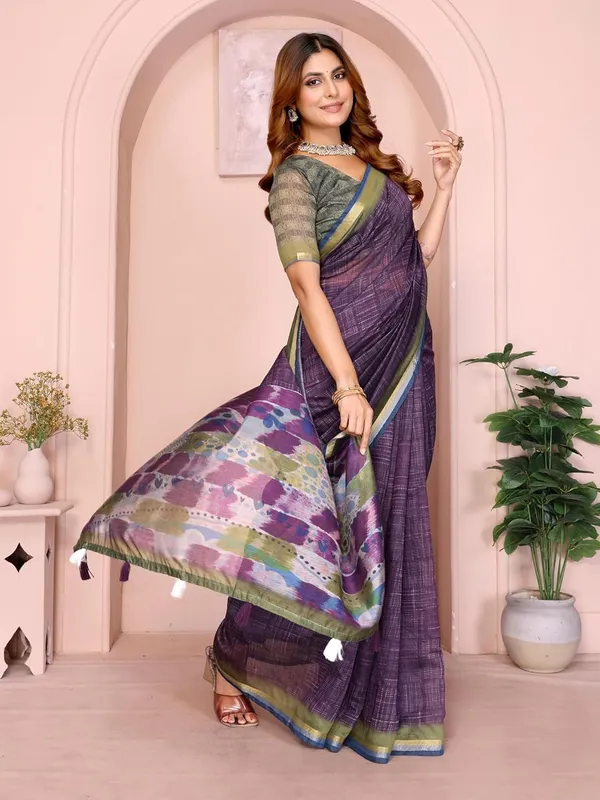 Women's_Chanderi_Silk_Saree_with_Digital_Printed_for_Women_|_For_Traditional,_Festive_&_Wedding_|_5.5m_Saree_+_0.8m_Blouse_(Purple_&_Green)