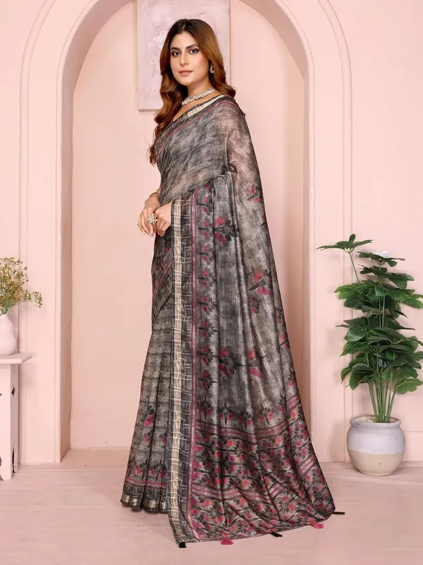 Women's_Chanderi_Silk_Saree_with_Digital_Printed_for_Women_|_For_Traditional,_Festive_&_Wedding_|_5.5m_Saree_+_0.8m_Blouse_(Grey_&_Black_Floral)
