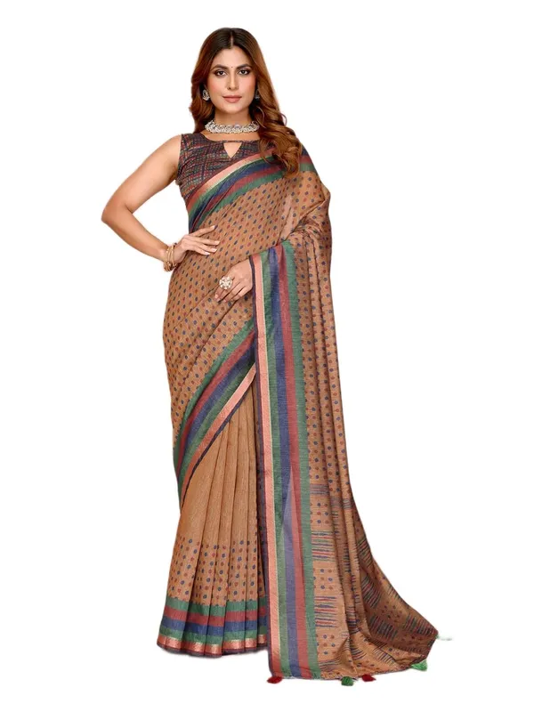 Women's_Chanderi_Silk_Saree_with_Digital_Printed_for_Women_|_For_Traditional,_Festive_&_Wedding_|_5.5m_Saree_+_0.8m_Blouse_(Mustard_Brown_Geometric)