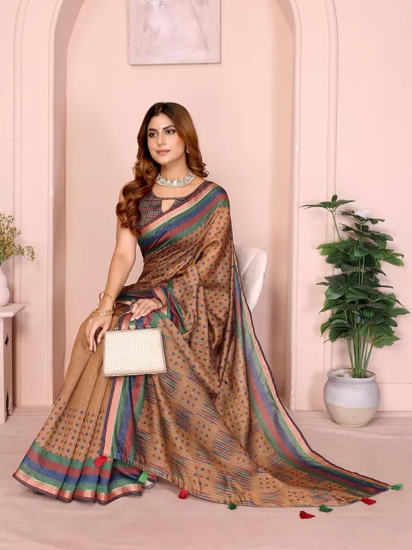 Women's_Chanderi_Silk_Saree_with_Digital_Printed_for_Women_|_For_Traditional,_Festive_&_Wedding_|_5.5m_Saree_+_0.8m_Blouse_(Mustard_Brown_Geometric)