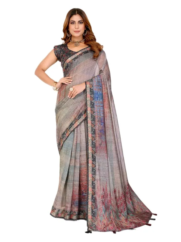 Women's_Chanderi_Silk_Saree_with_Digital_Printed_for_Women_|_For_Traditional,_Festive_&_Wedding_|_5.5m_Saree_+_0.8m_Blouse_(Rustic_Multicolor_Checks)
