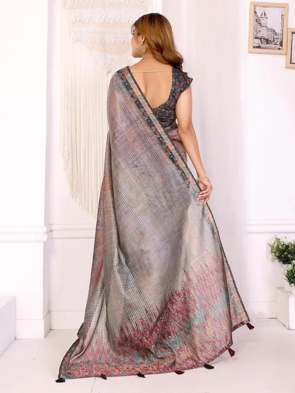 Women's_Chanderi_Silk_Saree_with_Digital_Printed_for_Women_|_For_Traditional,_Festive_&_Wedding_|_5.5m_Saree_+_0.8m_Blouse_(Rustic_Multicolor_Checks)