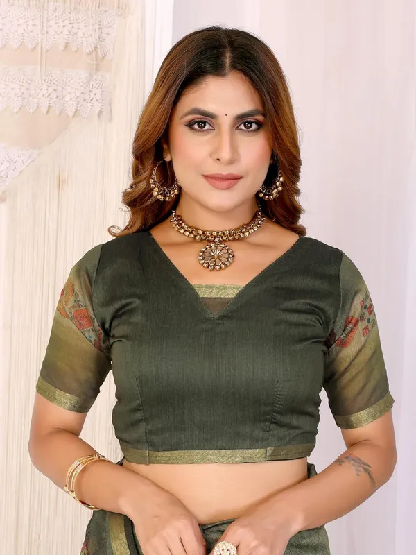 Women's_Chanderi_Silk_Saree_with_Digital_Printed_for_Women_|_For_Traditional,_Festive_&_Wedding_|_5.5m_Saree_+_0.8m_Blouse_(Olive_Green_Traditional_Border)