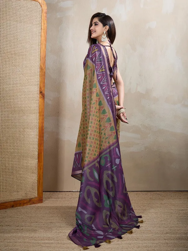 Women's_Chanderi_Silk_Saree_with_Digital_Printed_for_Women_|_For_Traditional,_Festive_&_Wedding_|_5.5m_Saree_+_0.8m_Blouse_(Olive_&_Purple_Ikat)
