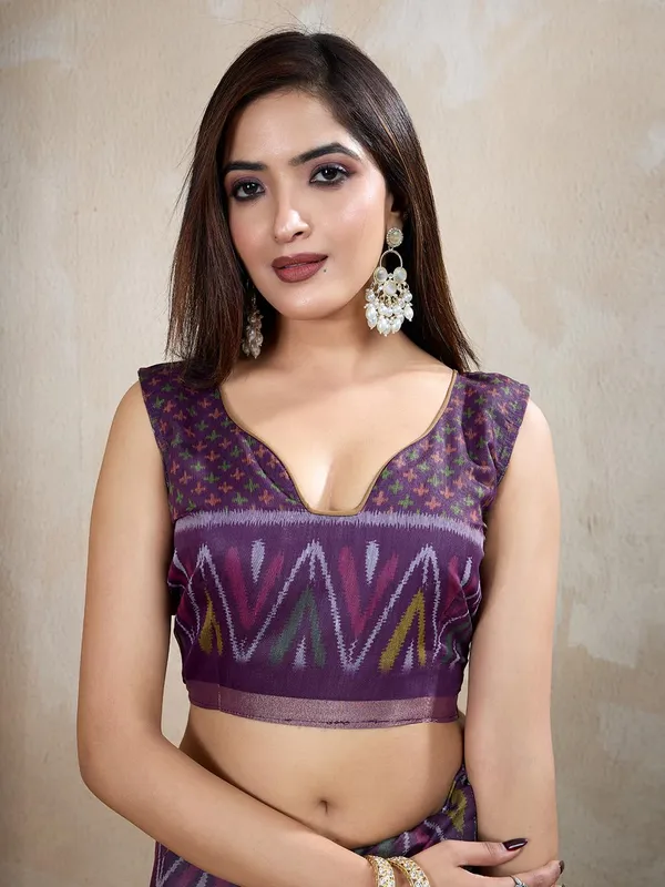 Women's_Chanderi_Silk_Saree_with_Digital_Printed_for_Women_|_For_Traditional,_Festive_&_Wedding_|_5.5m_Saree_+_0.8m_Blouse_(Olive_&_Purple_Ikat)