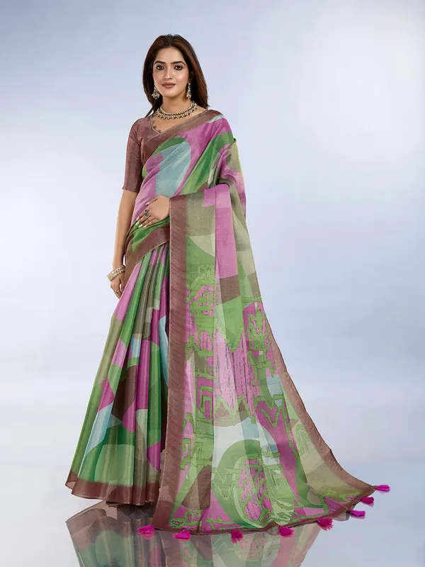 Women's_Erode_Anmol_Silk_Printed_Saree_for_Women_|_Elegant_Floral,_Abstract_&_Geometric_Designs_|_For_Wedding,_Festive_|_5.5m_Saree_+_0.8m_Blouse_Piece_(Olive_Green_&_Pink)