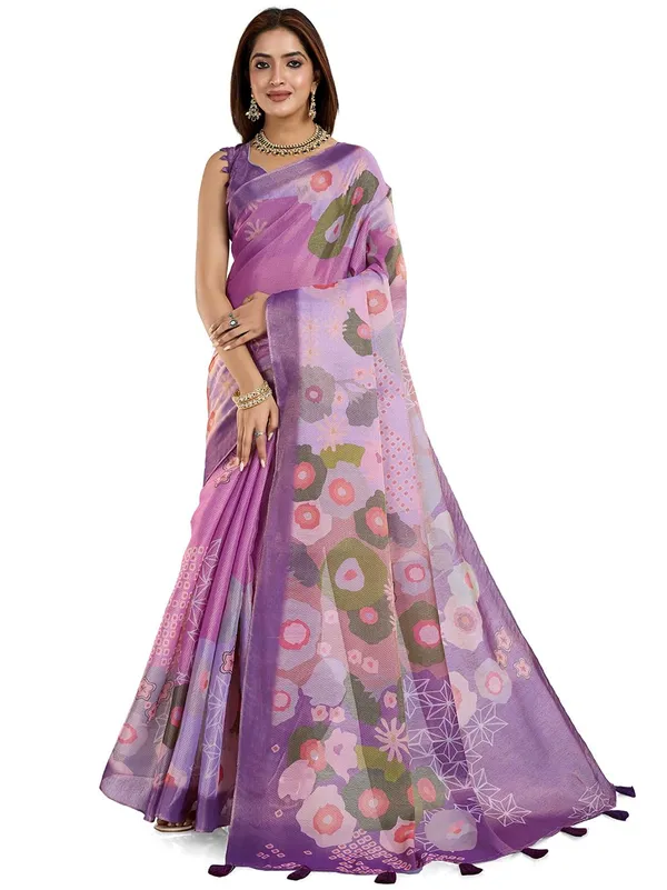 Women's_Erode_Anmol_Silk_Printed_Saree_for_Women_|_Elegant_Floral,_Abstract_&_Geometric_Designs_|_For_Wedding,_Festive_|_5.5m_Saree_+_0.8m_Blouse_Piece_(Lavender_&_Pink_Green_&_Purple)