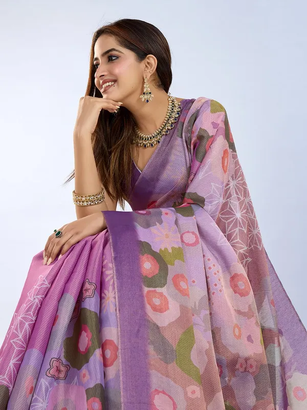 Women's_Erode_Anmol_Silk_Printed_Saree_for_Women_|_Elegant_Floral,_Abstract_&_Geometric_Designs_|_For_Wedding,_Festive_|_5.5m_Saree_+_0.8m_Blouse_Piece_(Lavender_&_Pink_Green_&_Purple)