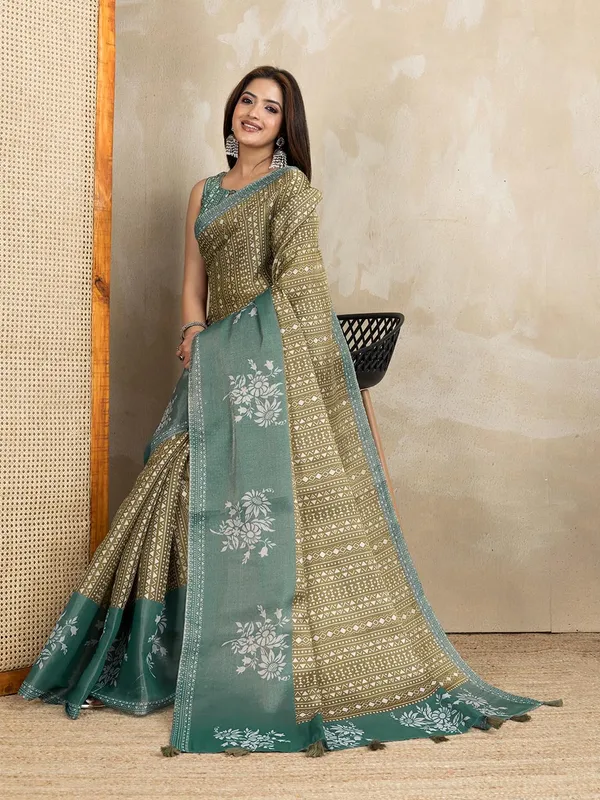 Women's_Erode_Anmol_Silk_Printed_Saree_for_Women_|_Elegant_Floral,_Abstract_&_Geometric_Designs_|_For_Wedding,_Festive_|_5.5m_Saree_+_0.8m_Blouse_Piece_(Olive_Green)