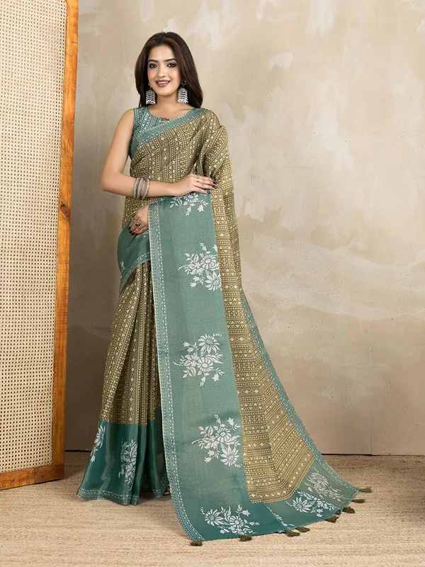 Women's_Erode_Anmol_Silk_Printed_Saree_for_Women_|_Elegant_Floral,_Abstract_&_Geometric_Designs_|_For_Wedding,_Festive_|_5.5m_Saree_+_0.8m_Blouse_Piece_(Olive_Green)
