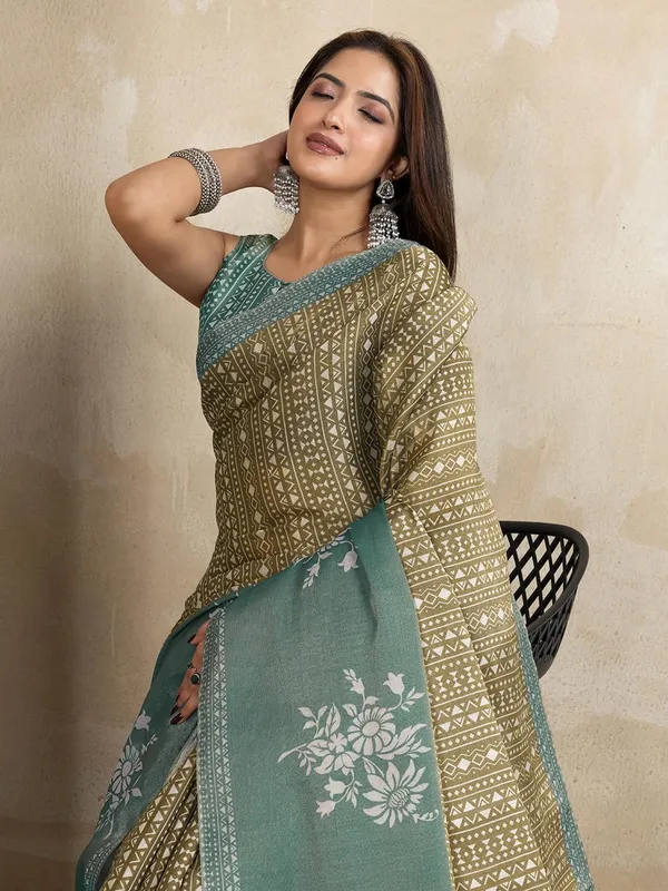 Women's_Erode_Anmol_Silk_Printed_Saree_for_Women_|_Elegant_Floral,_Abstract_&_Geometric_Designs_|_For_Wedding,_Festive_|_5.5m_Saree_+_0.8m_Blouse_Piece_(Olive_Green)