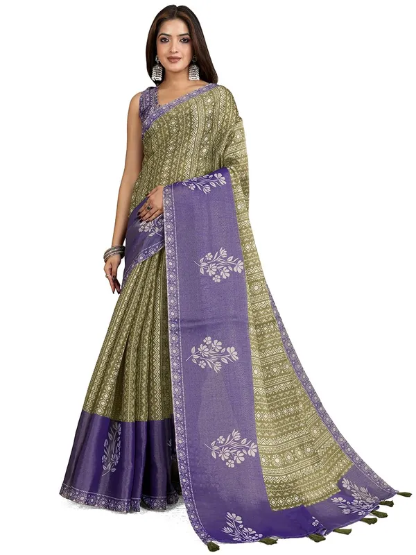 Women's_Erode_Anmol_Silk_Printed_Saree_for_Women_|_Elegant_Floral,_Abstract_&_Geometric_Designs_|_For_Wedding,_Festive_|_5.5m_Saree_+_0.8m_Blouse_Piece_(Olive_Green_&_Purple)