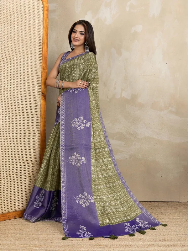 Women's_Erode_Anmol_Silk_Printed_Saree_for_Women_|_Elegant_Floral,_Abstract_&_Geometric_Designs_|_For_Wedding,_Festive_|_5.5m_Saree_+_0.8m_Blouse_Piece_(Olive_Green_&_Purple)