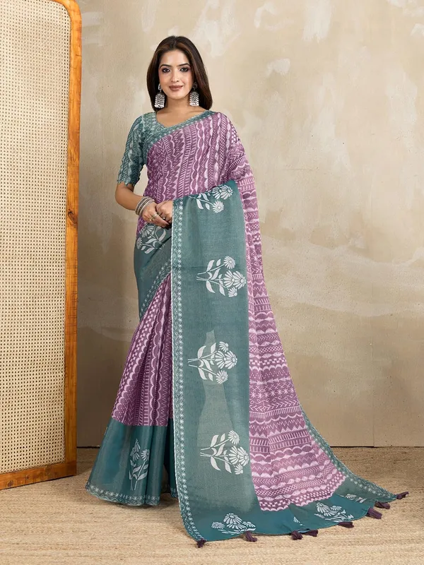 Women's_Erode_Anmol_Silk_Printed_Saree_for_Women_|_Elegant_Floral,_Abstract_&_Geometric_Designs_|_For_Wedding,_Festive_|_5.5m_Saree_+_0.8m_Blouse_Piece_(Purple_&_Teal)