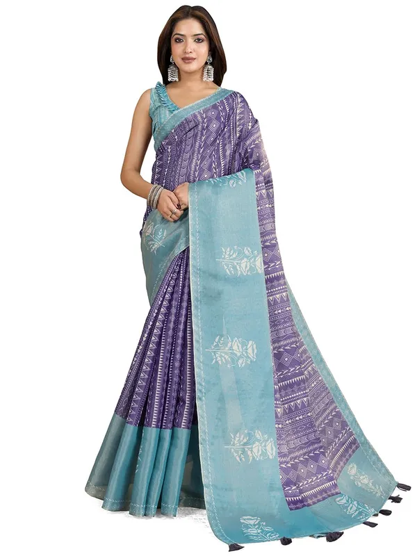 Women's_Erode_Anmol_Silk_Printed_Saree_for_Women_|_Elegant_Floral,_Abstract_&_Geometric_Designs_|_For_Wedding,_Festive_|_5.5m_Saree_+_0.8m_Blouse_Piece_(Aqua_Blue_&_Deep_Purple)