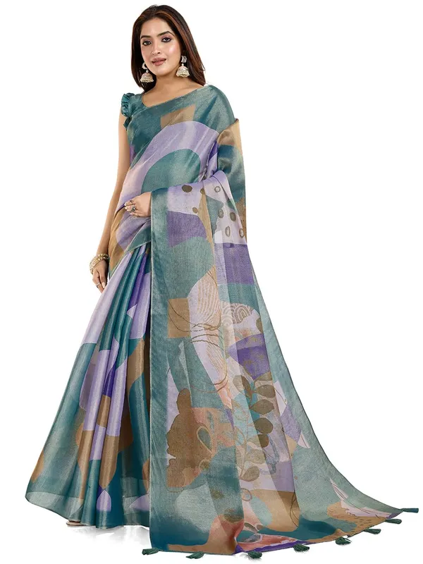 Women's_Erode_Anmol_Silk_Printed_Saree_for_Women_|_Elegant_Floral,_Abstract_&_Geometric_Designs_|_For_Wedding,_Festive_|_5.5m_Saree_+_0.8m_Blouse_Piece_(Teal_Lavender_&_Beige)