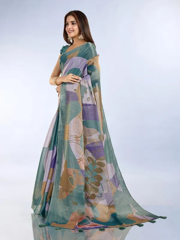 Women's_Erode_Anmol_Silk_Printed_Saree_for_Women_|_Elegant_Floral,_Abstract_&_Geometric_Designs_|_For_Wedding,_Festive_|_5.5m_Saree_+_0.8m_Blouse_Piece_(Teal_Lavender_&_Beige)