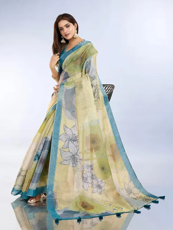 Women's_Erode_Anmol_Silk_Printed_Saree_for_Women_|_Elegant_Floral,_Abstract_&_Geometric_Designs_|_For_Wedding,_Festive_|_5.5m_Saree_+_0.8m_Blouse_Piece_(Teal_Cream_&_Yellow)
