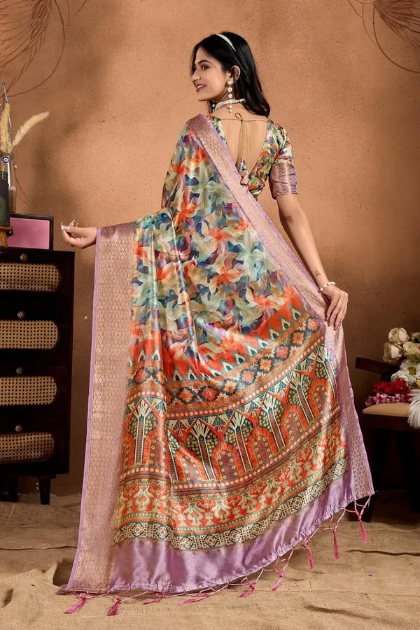 Women's_Elegant_Soft_Silk_Blend_Saree_with_Zari_Border_&_Designer_Printed_Pallu_for_Women_|_For_Traditional,_Festive_&_Wedding_|_5.5m_Saree_+_0.8m_Blouse_(Multicolor_&_Lavender)