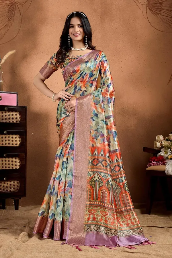 Women's_Elegant_Soft_Silk_Blend_Saree_with_Zari_Border_&_Designer_Printed_Pallu_for_Women_|_For_Traditional,_Festive_&_Wedding_|_5.5m_Saree_+_0.8m_Blouse_(Multicolor_&_Lavender)