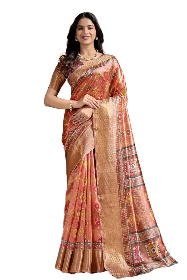 Women's_Elegant_Soft_Silk_Blend_Saree_with_Zari_Border_&_Designer_Printed_Pallu_for_Women_|_For_Traditional,_Festive_&_Wedding_|_5.5m_Saree_+_0.8m_Blouse_(Copper-Rose_&_Multicolor)