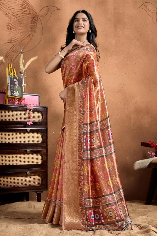 Women's_Elegant_Soft_Silk_Blend_Saree_with_Zari_Border_&_Designer_Printed_Pallu_for_Women_|_For_Traditional,_Festive_&_Wedding_|_5.5m_Saree_+_0.8m_Blouse_(Copper-Rose_&_Multicolor)