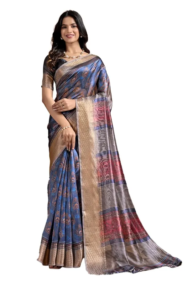 Women's_Elegant_Soft_Silk_Blend_Saree_with_Zari_Border_&_Designer_Printed_Pallu_for_Women_|_For_Traditional,_Festive_&_Wedding_|_5.5m_Saree_+_0.8m_Blouse_(Deep_Blue_&_Antique)